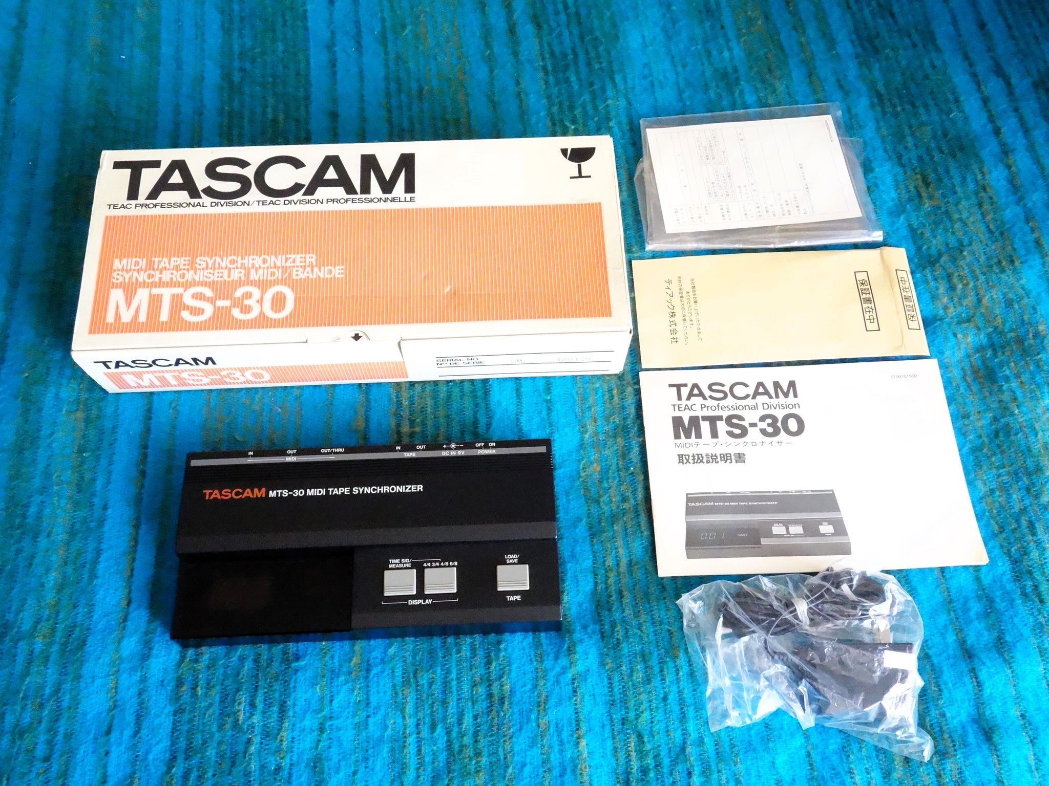 Tascam MTS-30 Midi Tape Synchronizer w/ Box, Paoers, AC Adapter 