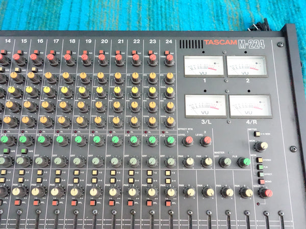 Tascam M-224 24 Channel Analog Stereo Mixer w/ Flight Case - Serviced - J050