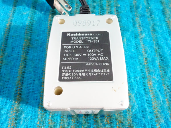 Kashimura TI-351 Step Down Transformer 110-130V to 100V 120w max - K021