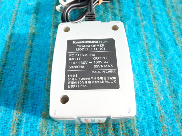 Kashimura TI-101 Step Down Transformer 110-130V to 100V 35w max - K020