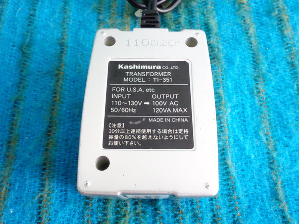 Kashimura TI-351 Step Down Transformer 110-130V to 100V 120w max - K049