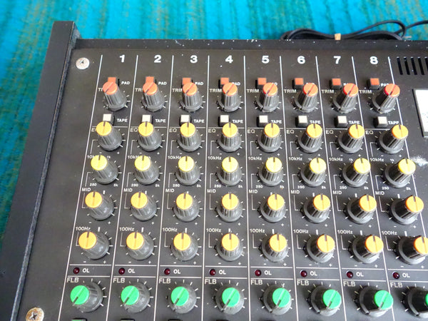 Tascam M-208 8 Channel Analog Stereo Mixer 80's w/ Flight Case - Serviced - G25
